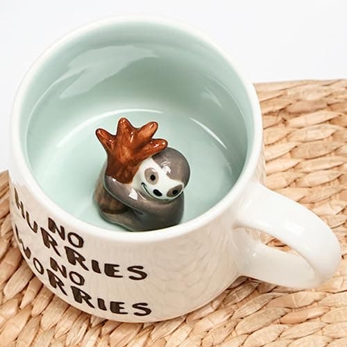 Arawat Tazzine Da Caffè Divertente Tazze Da Tè In Ceramica 350ml Mug Colazione Tazze Da Cappuccino Simpatiche Con Cucchiai e Sottobicchiere Tazza Espresso Di Alta Qualità Regalo Per Natale