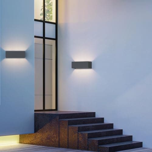 Coinmit Applique murale extérieure LED 30W, 3000K, IP65 Applique murale extérieure, Applique murale, Faisceau réglable, Applique murale maison, Convient l'intérieur et l'extérieur, Anthracite