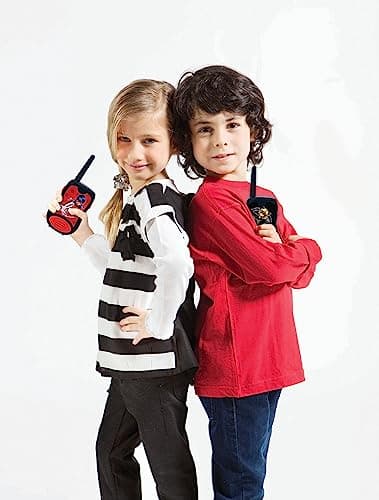 Lexibook, Miraculous Ladybug Chat Noir, Talkies-Walkies 200m, Jeu de Communication pour Enfant, 2 canaux de Communication, Clip Ceinture, Noir/Rouge, TW12MI