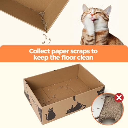 ComSaf Griffoir pour chat, 5 couches, griffoir en carton ondulé, boîte à griffer réversible pour chat, lit en carton, jouer, dormir
