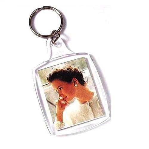 PC3721@ Porte-clé photo en acrylique transparent, insertion 45 x 35 mm, modèle 95457 (50 pièces)