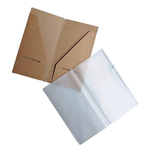 Étui À Fermeture Éclair Et Porte-Cartes Kraft, Paquet De 2 Accessoires Pour Journaux De Voyage Rechargeables - Taille Standard - 8,25 X 4,25 Pouces (21 X 11 Cm)