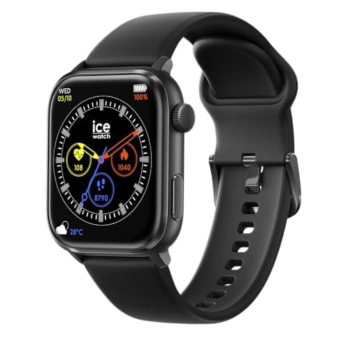 Ice-Watch - ICE smart 2.0 Black - Montre connectée noire avec bracelet en silicone noir pour homme - 022535 (1,96 pouces)