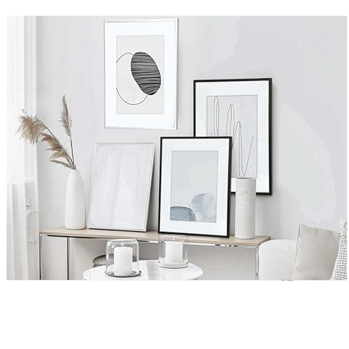 HIMEETIME Lot de 3 Cadre Photo A4 21x30 cm en Aluminium Noir,Cadre 21x29,7 cm,Cadre à Documents A4,Cadre photo pour montage mural ou de table
