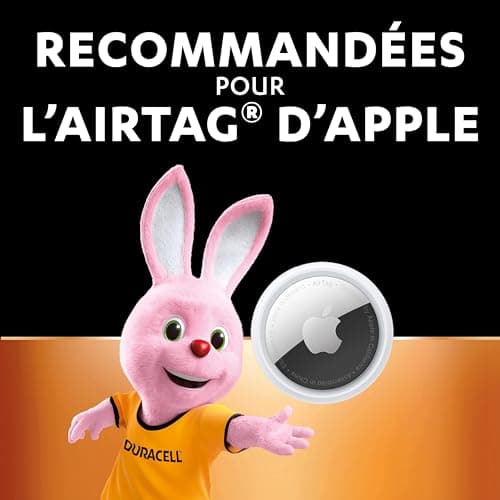 DURACELL CR2032 Piles Boutons au lithium 3V (lot de 4) - Jusqu’à +70 % de longévité - Technologie Sécurité Enfant - Recommandées pour l’AirTag d’Apple - Emballage Sécurité Enfant