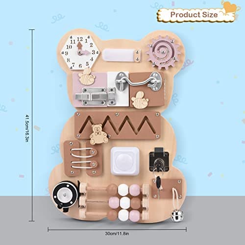 InLoveArts Planche Activité Montessori, Busy Board Montessori Tableau Montessori Jouets éducatifs Motricite Enfant Parcours Tableau Sensoriel pour Enfant 1 2 3 Ans