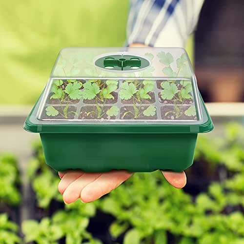 Lot de 8 serres d'intérieur - Bac de culture - Plateau de démarrage - 96 cellules - Mini serre - Plateau de démarrage - Mini propagateur pour semis - Vert