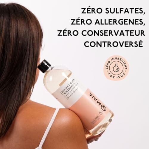MAIA - Lessive Naturelle Fleurs de Cerisier 3L - 99 lavages - Lavage en Machine - Efficacité Anti-Taches - Formule Sans Allergènes - Emballage Écologique - Fabriquée en France