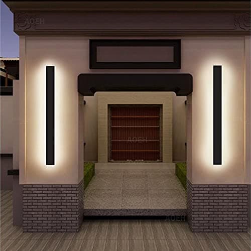 Applique Murale Led, Longue, Noire, extérieur, En Aluminium Acrylique étanche Ip65 Pour Jardins, Terrasses, Chambres, intérieur De Salon, Villa, 60cm ,20w