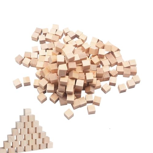 Cube en Bois 400 Pcs, Petit Cube Bois Brut 1x1x1cm, Bloc Bois Naturel, Cube Bois Bricolage, Cube Bois Naturels Blocs pour Bricolage DIY Peinture