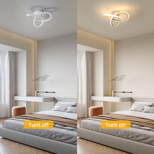 Osairous Plafonnier LED Moderne, 22W 2500LM Lampe de Plafond Blanc Chambre, Luminaire Plafonnier Cuisine en Aluminium pour Balcon Salon Couloir, Blanc Chaud 3000K, Dia 25cm