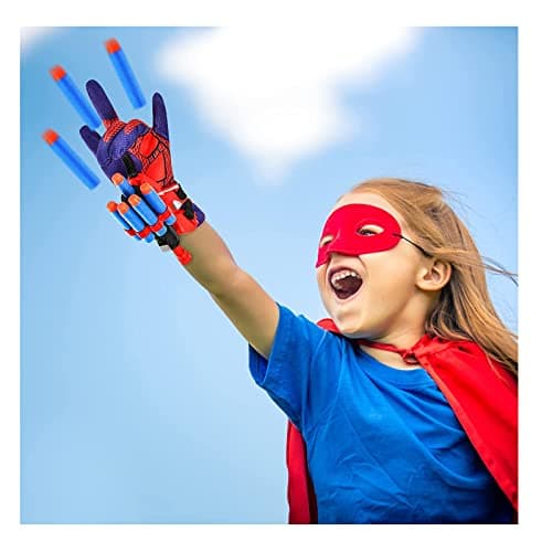 PTBWS Gant de Lanceur Spiderman, 2 Set Gant en Plastique, Jouets de Poignet Lanceur de héros d'araignée, pour Enfants pour la fête de Cosplay (B)