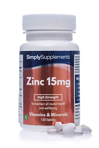 Zinc 15mg - 120 Comprimés - Adapté aux Végétariens – Jusqu’à 4 mois de Bienfaits - SimplySupplements