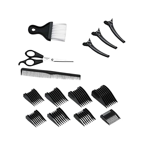 Remington Tondeuse Cheveux [Kit Coiffeur Professionnel] Stylist Noir & Argent (Lames Céramique Auto-Affûtées, Secteur/Sans fil-Batterie Lithium, 8 Sabots, Mallette pro + accessoires) Tondeuse HC363C