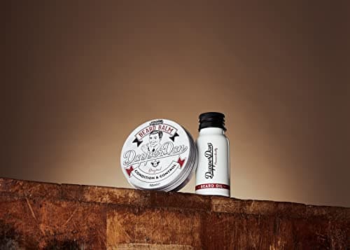 Baume Nourrissant pour Barbe Dapper Dan, Mélange d'Huiles Essentielles et de Cires pour Sculpter, Coiffer et Nourrir Moustaches et Barbe, Parfum de Vanille et Framboise, 1 x 50 ml