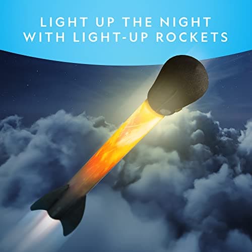 National Geographic Fusée à Air Jouet - Lanceur Ultime de Fusées à LED pour Les Enfants, Piétinez la Pompe et Lancez Les Fusées Lumineuses Pneumatiques à Pointe en Mousse jusqu'à 30,5 Mètres