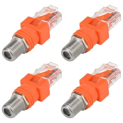 ISTOVO Adaptateur Coaxial Vers Ethernet, Lot de 4 Convertisseurs Coaxial RF F Vers RJ45 Mâle pour Testeur de Ligne