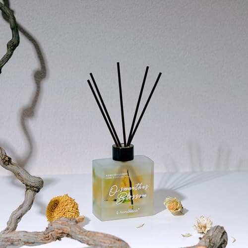 Aroma Naturals Diffuseur de roseaux 100 ML, Parfum d'intérieur Longue durée, Diffuseurs de roseaux Coffret Cadeau pour Femme, Fleur d'Osmanthus