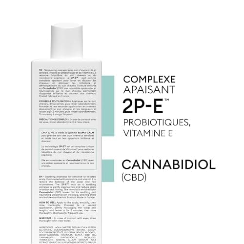 OMA & ME Shampoing Apaisant Cheveux Irrités - Calme les Démangeaisons du Cuir Chevelu et Lave en Douceur - Soin Cheveux 94% d'Ingrédients d'Origine Naturelle, Fabriqué en France - 250ml