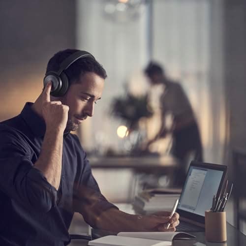 Bang & Olufsen Beoplay HX - Casque Haut de Gamme Bluetooth Réduction de bruit Sans Fil, 6 Microphones, Jusqu’à 40 heures d’Autonomie, Casque Audio et Étui de Transport - Noir