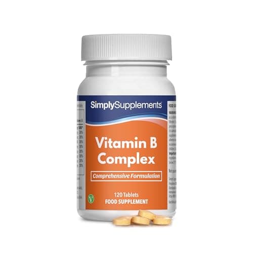 Vitamines B Complexe | Toutes les vitamines du groupe B | 120 Comprimés = 2 Mois de Bienfaits | Adapté aux Végans & aux Végétaliens | Simply Supplements