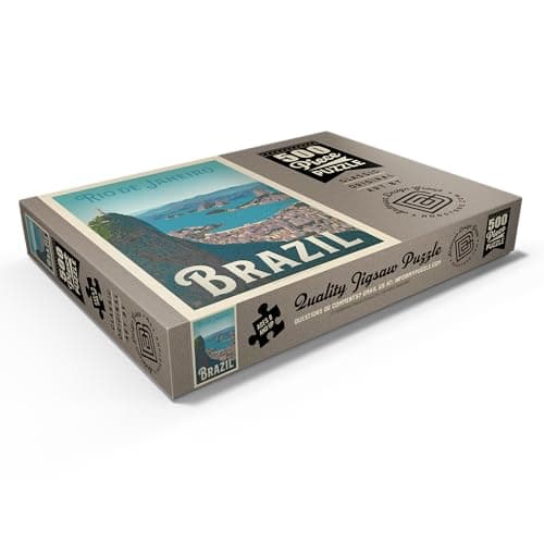 MyPuzzle Brésil : Rio De Janeiro Vue du Port, Affiche Vintage - Premium 500 Pièces Puzzle - Collection spéciale MyPuzzle de Anderson Design Group