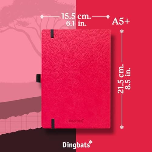 Dingbats - Carnet À Pointillés Pour Animaux Sauvages, Kangourou Rouge, A5 - Carnet À Couverture Rigide - Papier Crème 100 G/m2 Résistant À L'encre