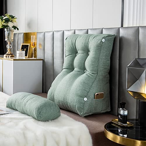 HEATHE Coussin de Lecture Compensé,Oreiller de Lecture Triangulaire,Tête De Lit Coussin ​Soutien Lombaire,Oreiller de Soutien Lombaire pour la Lecture ou Le Travail au lit