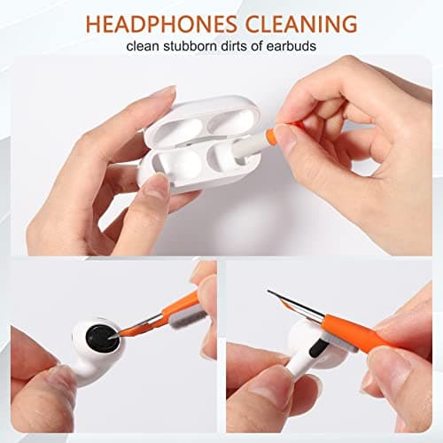 Vinabo 11 en 1 Kit de Nettoyage Clavier, Kit Nettoyage pour AirPods, Keyboard Cleaner avec Brosse, Kit Nettoyage Multifonctionnelle pour Tablette, Téléphones, Laptop, Écouteur Bluetooth, Caméra