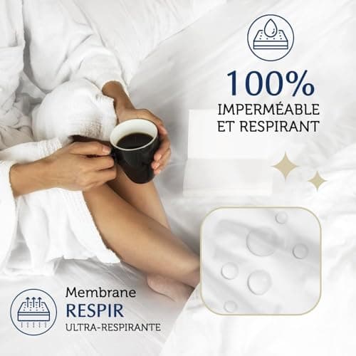 Beddy-Bye Protege Matelas 140x190 Impermeable Respirant Infroissable Certifié Oeko-Tex - Alese 140x190 Impermeable avec 4 Coins Élastiques Éco-Responsable - Blanc