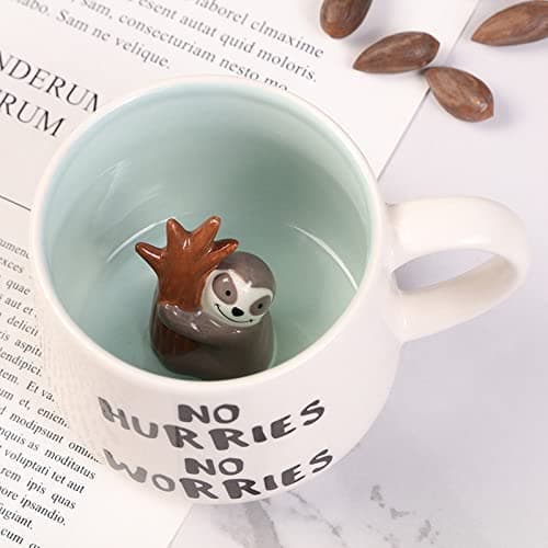 Arawat Tazzine Da Caffè Divertente Tazze Da Tè In Ceramica 350ml Mug Colazione Tazze Da Cappuccino Simpatiche Con Cucchiai e Sottobicchiere Tazza Espresso Di Alta Qualità Regalo Per Natale