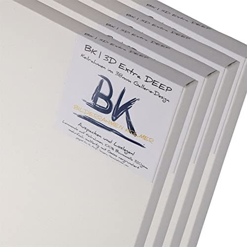 BK BILDERRAHMEN KOLMER 4 Toiles B.K. Deep Edge | 60x60 cm | sur Chassis, Pur Coton
