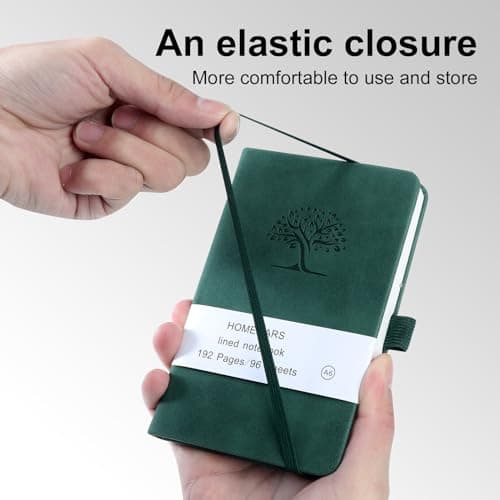 HOMEMARS Carnet de Notes, Cahier A6 Page Blanche,Vert Marron Bleu, Petit Carnet, Petit Cahier, 3 Paquet, Cahier de Note, Carnet de Voyage, 14.4 cm x 9.6cm, 192 Pages Chacune, Motif d'arbre en Relief