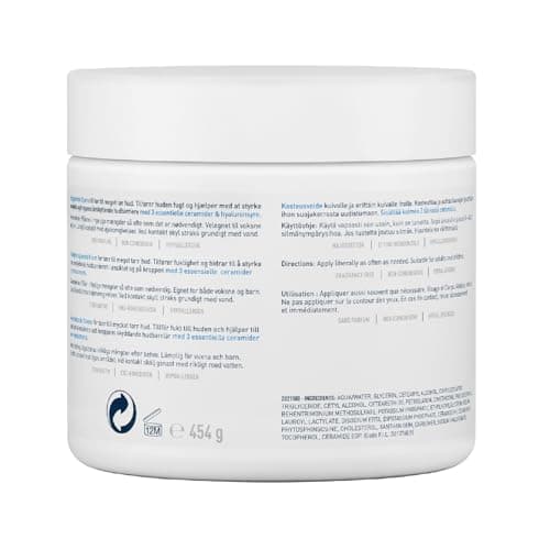 CeraVe - Baume Hydratant - Nourrit, Hydrate et Aide à Restaurer la Barrière Cutanée - Visage & Corps - Acide Hyaluronique + 3 Céramides Essentiels - Sans Parfum - Peau Sèche à Très Sèche - 2 x 454 ml