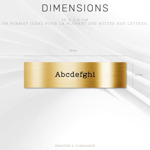 Plaque de Boîte Aux Lettres Déco Personnalisée Adhésive PVC – 10 x 2,5 cm – Avec Motif ou Logo – 20 Couleurs Disponibles (Gris Mat + Dessin)