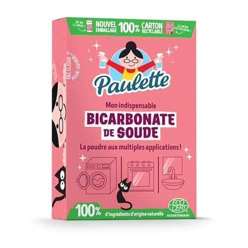 Paulette - Bicarbonate de Soude - Nettoie en Douceur, Ravive les Couleurs, Neutralise les Mauvaises Odeurs - Authentique et Naturel, Ecocert - 500gr