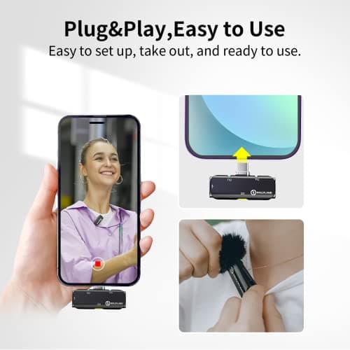 Hollyland Lark C1 Micro Cravate sans Fil pour Android USB-C Plug&Play Suppression du Bruit Playback avec RX Branché Autonomie Ultra-Longue 32h Audio Hi-FI Lavalier Super Léger et Portable