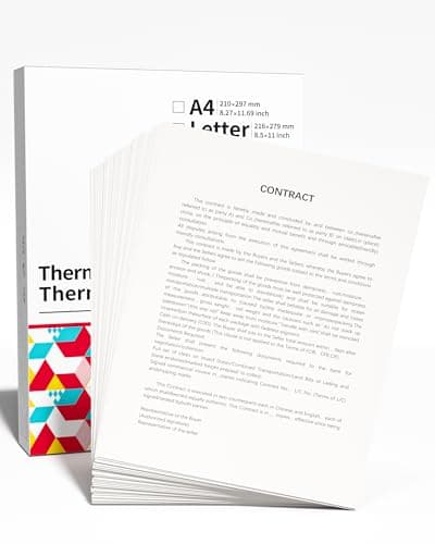 Phomemo Papier A4 Compatible avec l'imprimante Portable M08F/M831/M832/M833/M834, Papier Thermique Blanc A4, 8.27" x 11.69"(210mm x 297mm), 100 Feuilles/Boîte