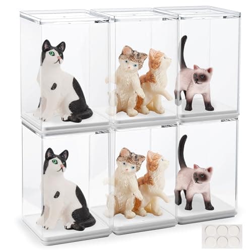 Mini Vitrine en Acrylique pour Collection, 6PCS - Boîte de Présentation Transparent pour Figurines Pop, Mini Figurines, Objets de Exposition, DIY (105×66×66mm)