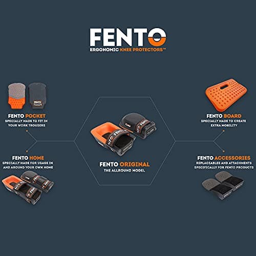 FENTO Max | Genouillères extra longues pour homme | Protection des genoux robuste avec sangles réglables | Genouillères confortables pour sols, travaux de construction, toiture et aménagement paysager