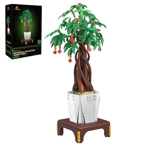 JMBricklayer Bonsaï Arbre de Construction pour Adultes 20108 - Collection Botanique Créative à Faire Soi-même, Modèle de Plante, Cadeaux Bonsaï pour La Fête des Mères, Décoration de Bureau Charmante