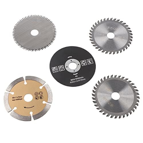 Lame de scie au carbure de 5 pièces de 85 mm, mini lame de scie circulaire au carbure de diamètre intérieur de 15 mm pour outil de coupe