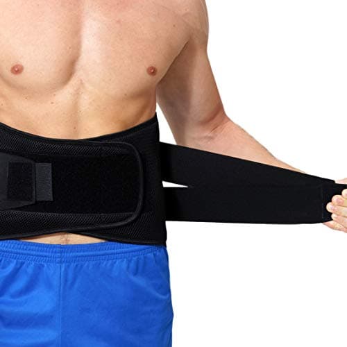 NEOtech Care Ceinture lombaire avec sangles de compression doubles - Support bas du dos EXTRA-LARGE (25CM de haut) - Bande soutien posture (Noire, Taille M)