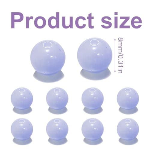 WBZOWRB Environ 8mm Perles de Quartz Naturel Rondes Perles de Pierres Précieuses en Vrac Énergie Pierre Perle Pierre Naturelle pour Fabrication de Bijoux de Bracelets, (Bleu Violet), 100 pièce
