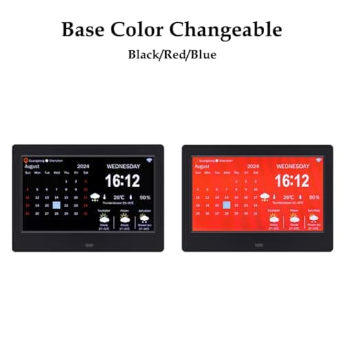 Horloge Numérique avec Calendrier de Jour, 7 Pouces WiFi Grande Horloge de Démence pour Les Personnes âgées, 5 Rappels D'alarme, Atténuation Automatique, AM/PM, Télécommande (Prise UE)