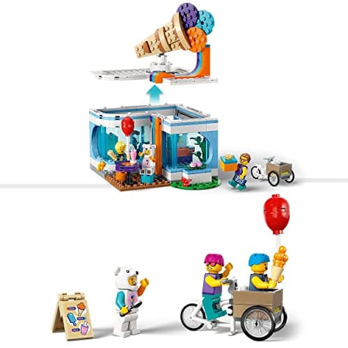 LEGO 60363 City La Boutique du Glacier, Jouet pour Enfants Dès 6 Ans avec Vélo Cargo et 3 Minifigurines, Cadeau d'anniversaire pour Garçons, Filles, Set 2023