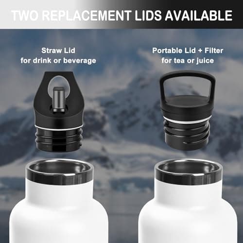 Grsta Gourde - Gourde Isotherme 1000ml - Bouteille Isotherme, Gourde Sport sans BPA, Gourde INOX Reutilisable, Gourde avec Paille pour école, Gym, Bureau