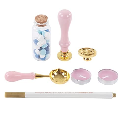 Kit de Cachet à la Cire, Comprenant Un Tampon à Cire + Un Chauffage + Une Cuillère, kit de Cachet à la Cire pour Les Enveloppes de Noël Vintage, Les Lettres, Le Courrier et l'Artisanat