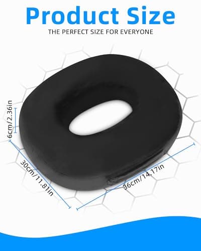 Cushion de Chaise Donut, Coussin Bouée Coccyx Ergonomique,Coussin Orthopédique Rond,Coussin coccyx pour Soulager Hémorroïdes,Coussin Assise Mémoire de Forme,Coussin sciatique pour la Voiture,Le Bureau