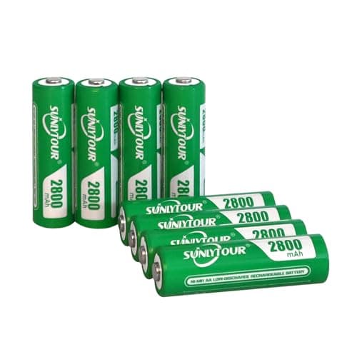 2800mAh Ni-MH AA Batterie avec Chargeur, SUNLYTOUR 8 Piles 2800mAh AA Ni-MH Batterie avec 8 Slots AAA AA Chargeur de Batterie Jusqu'à 1200 Fois